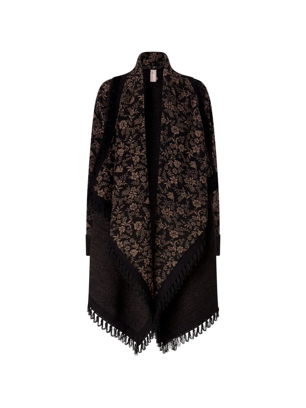 Antonio Marras manteau frangé à fleurs en jacquard - Noir