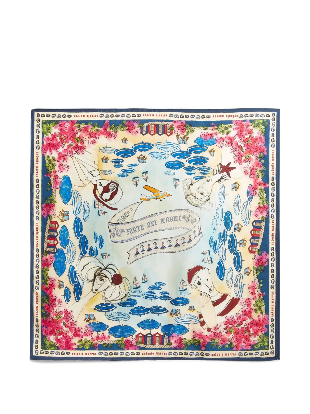 Antonio Marras Forte dei Marmi zijden sjaal Blauw