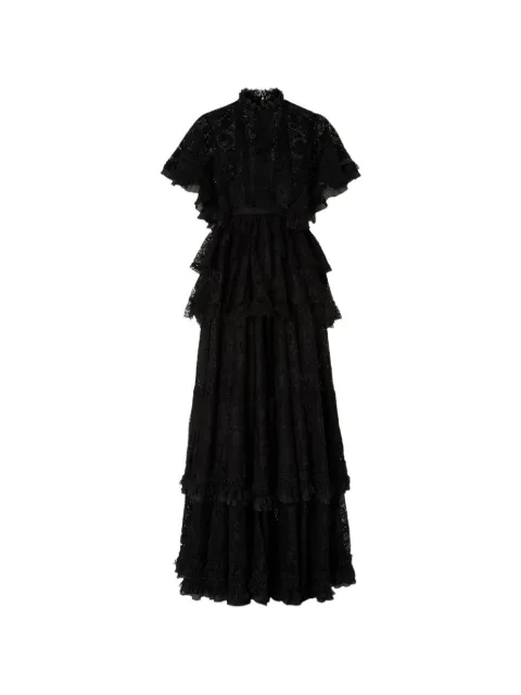 Antonio Marras embroidered ruffled-trim maxi dress