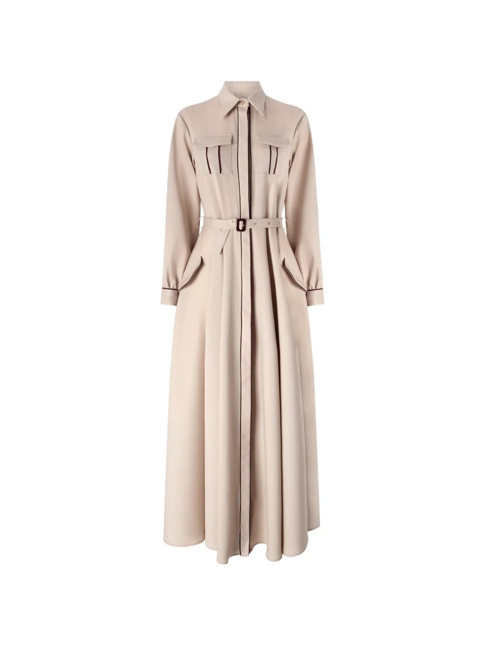 Antonio Marras belted piped maxi shirt dress - Tons neutres Antonio Marras belted piped maxi shirt dress - Tons neutres
