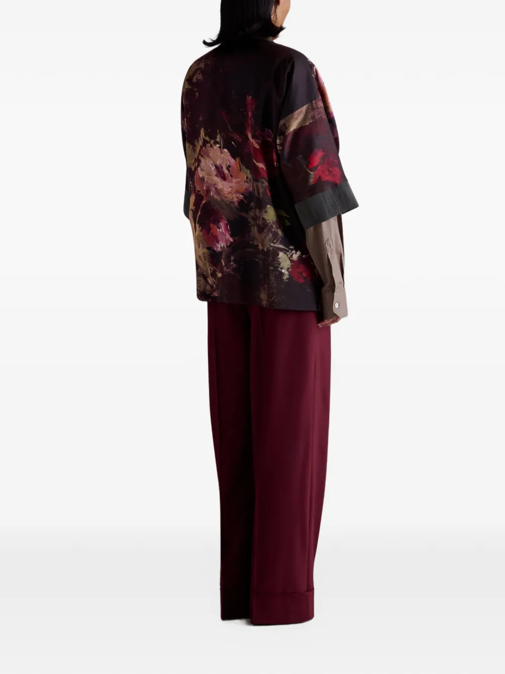 Antonio Marras Kimono jack met roos-print Paars