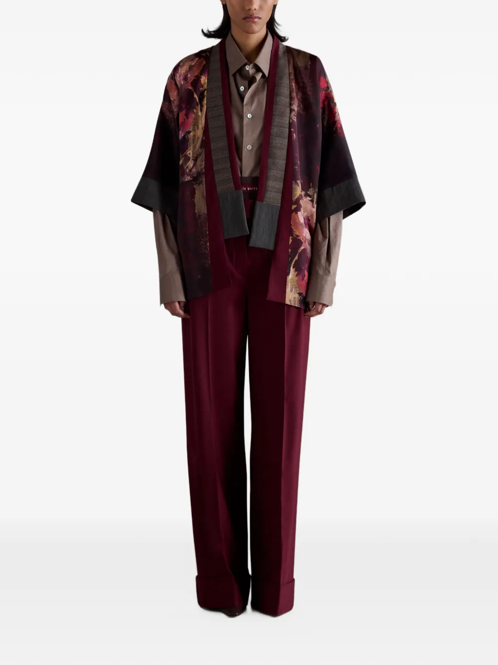 Antonio Marras Kimono jack met roos-print Paars