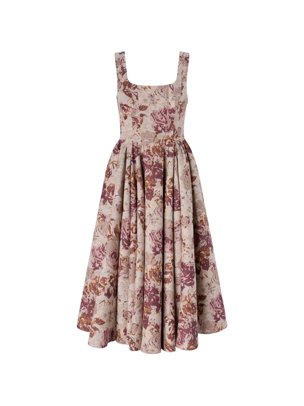 Antonio Marras rose-jacquard midi dress - Tons neutres Antonio Marras rose-jacquard midi dress - Tons neutres