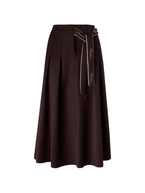 Antonio Marras embroidered logo-belt midi pleated skirt