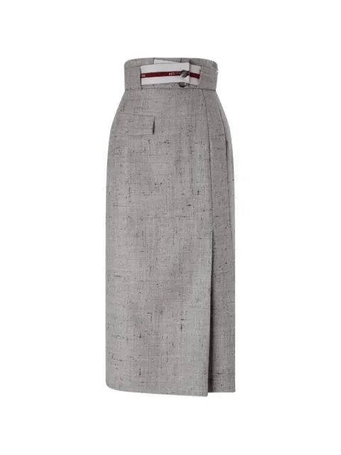Antonio Marras logo织带裹身式中长半身裙