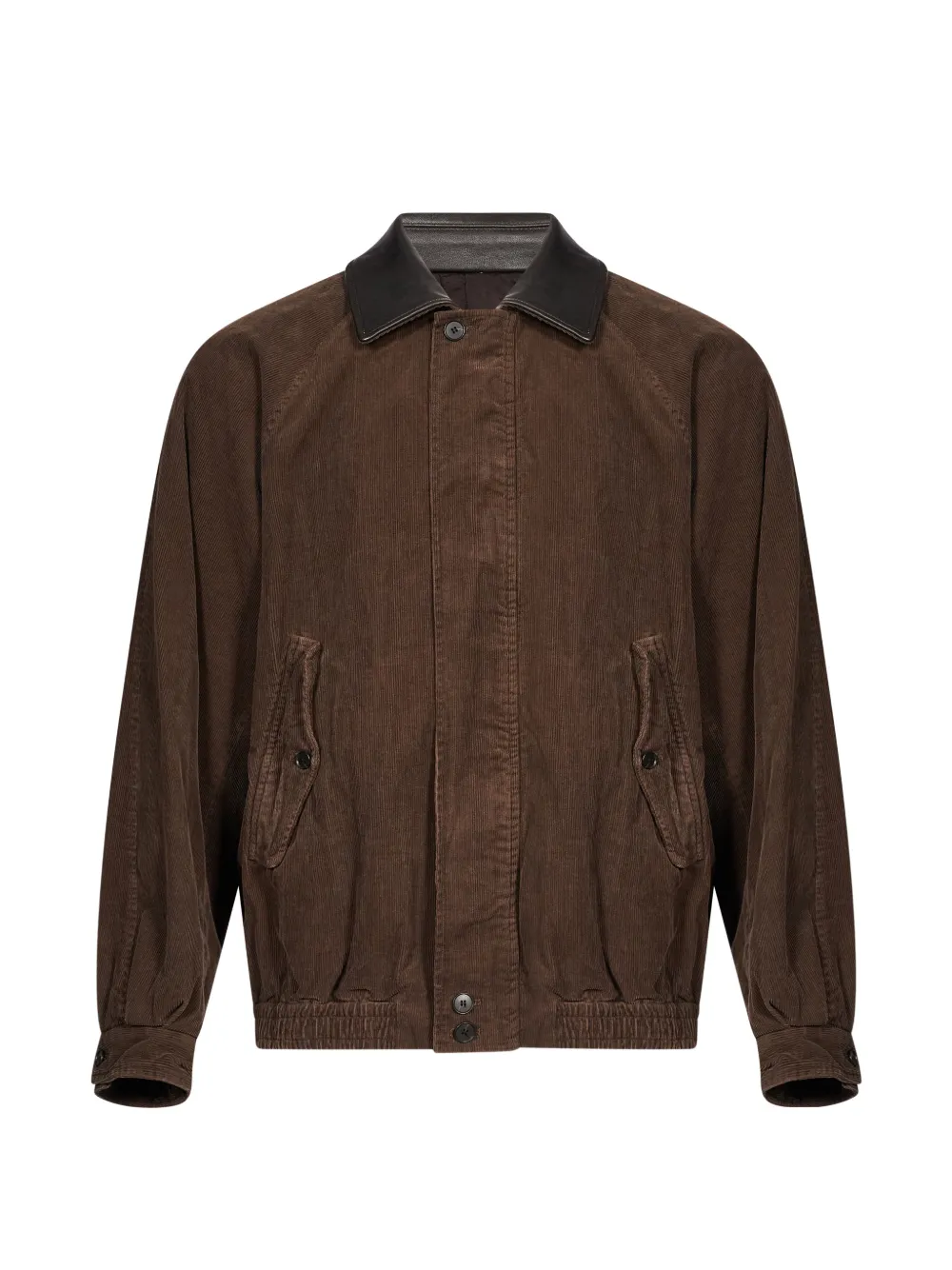 ssstein contrast-collar corduroy jacket - Brown