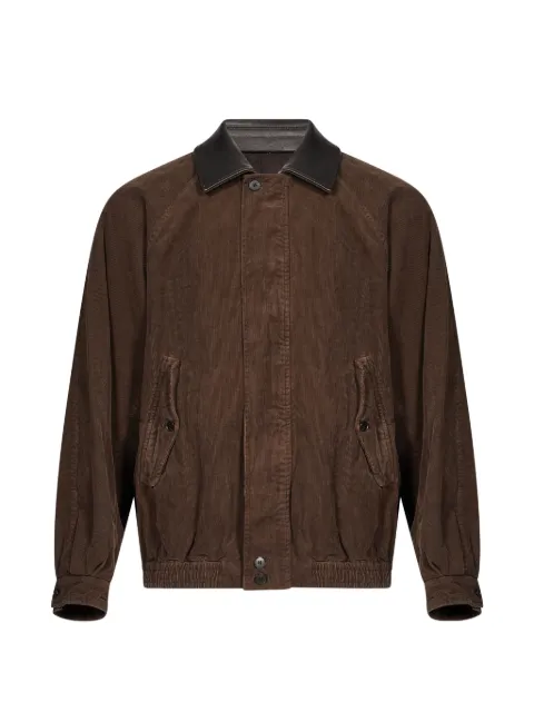 ssstein contrast-collar corduroy jacket
