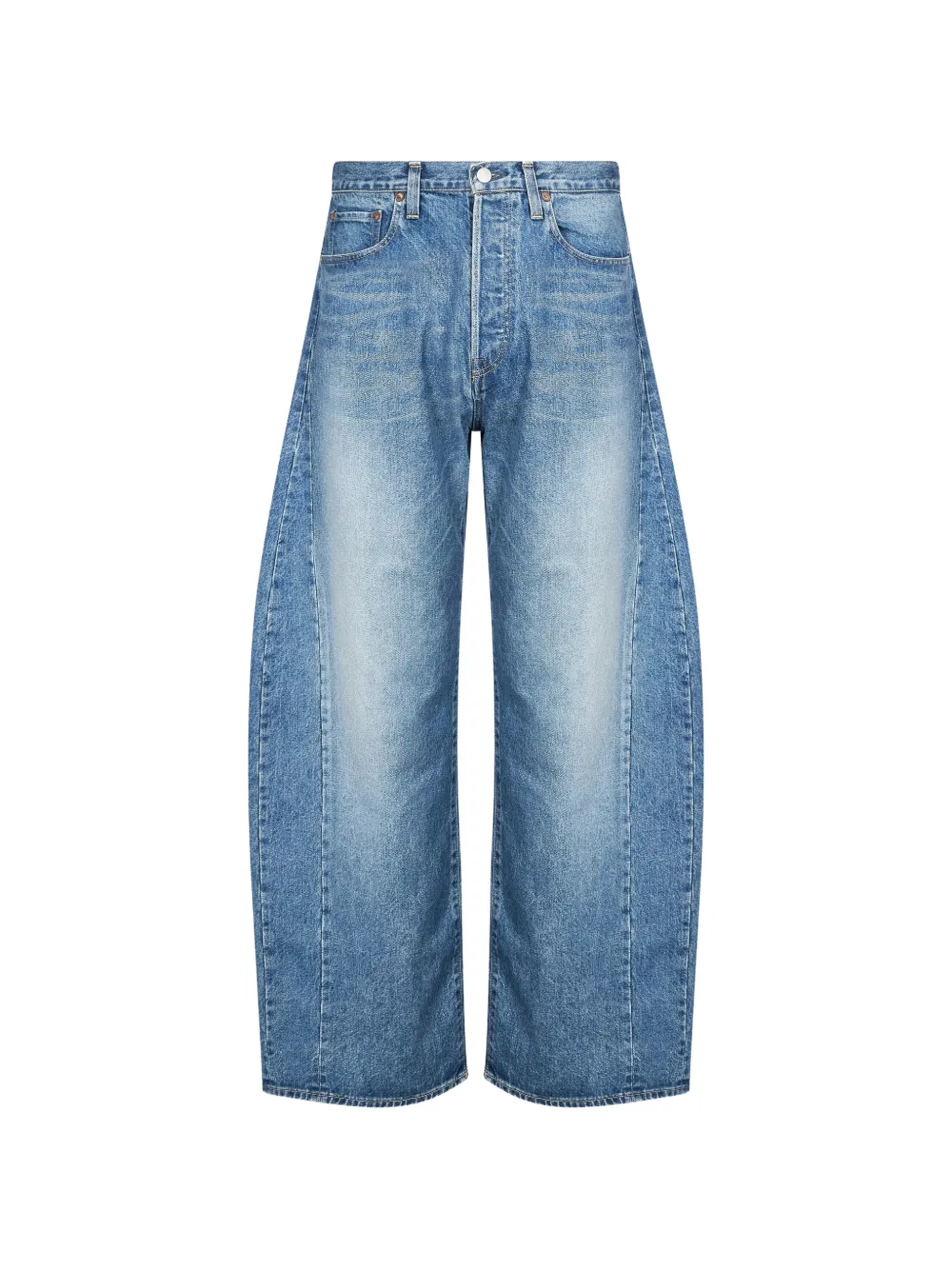 ssstein panelled faded-effect jeans - Blu