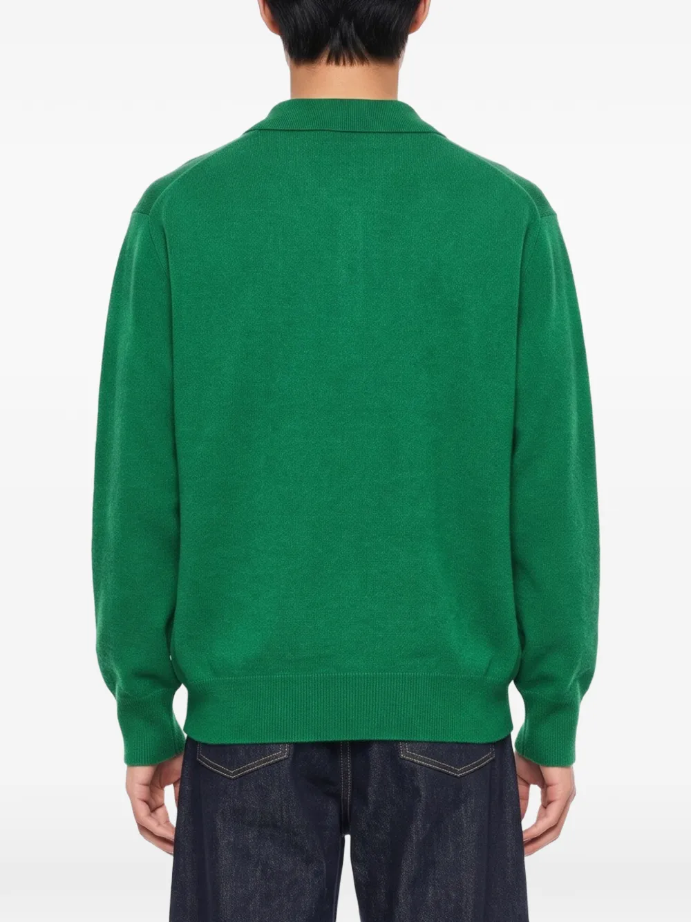 ssstein knitted long-sleeve polo shirt Groen