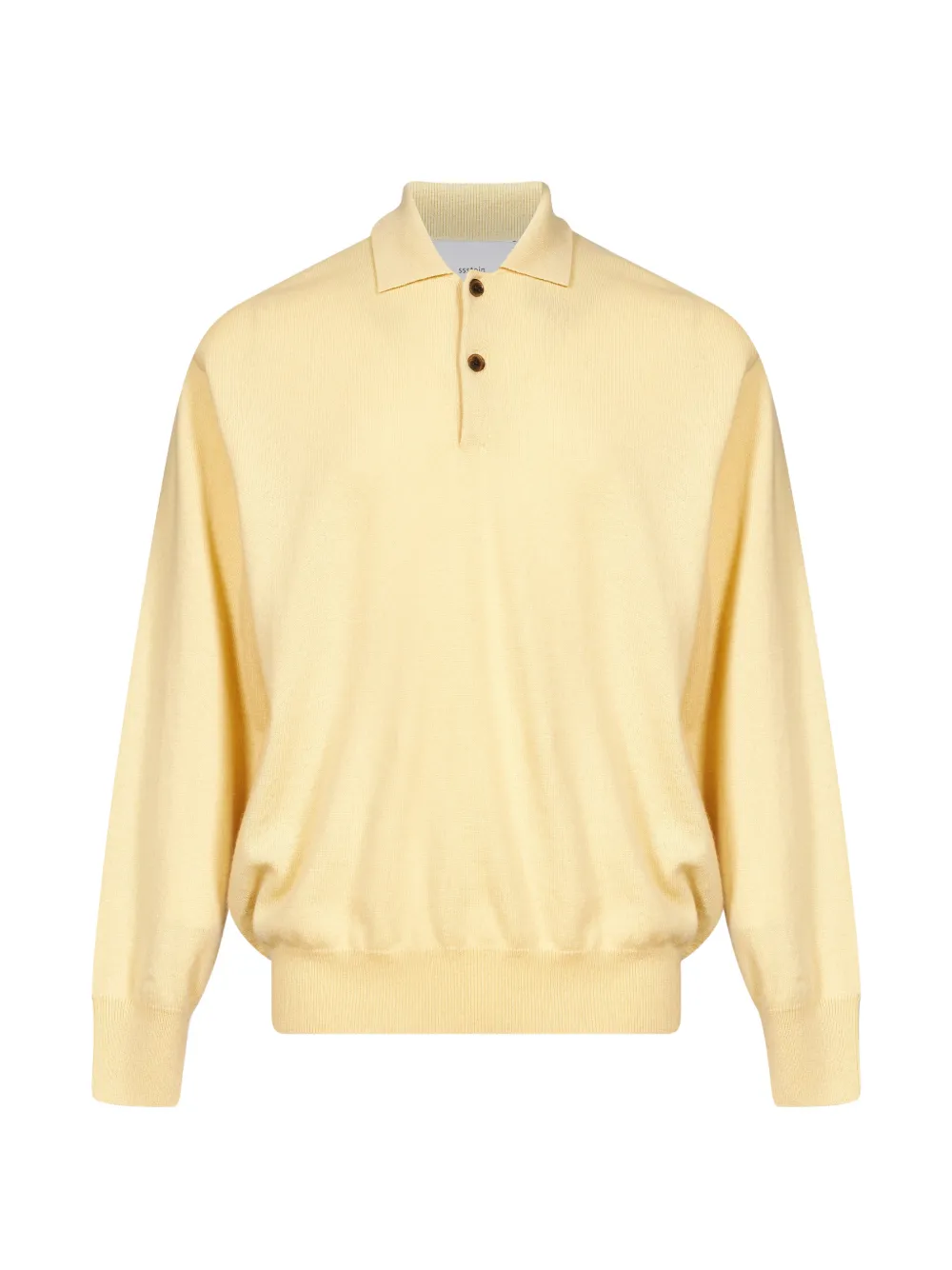 Ssstein long-sleeve knitted polo shirt Geel