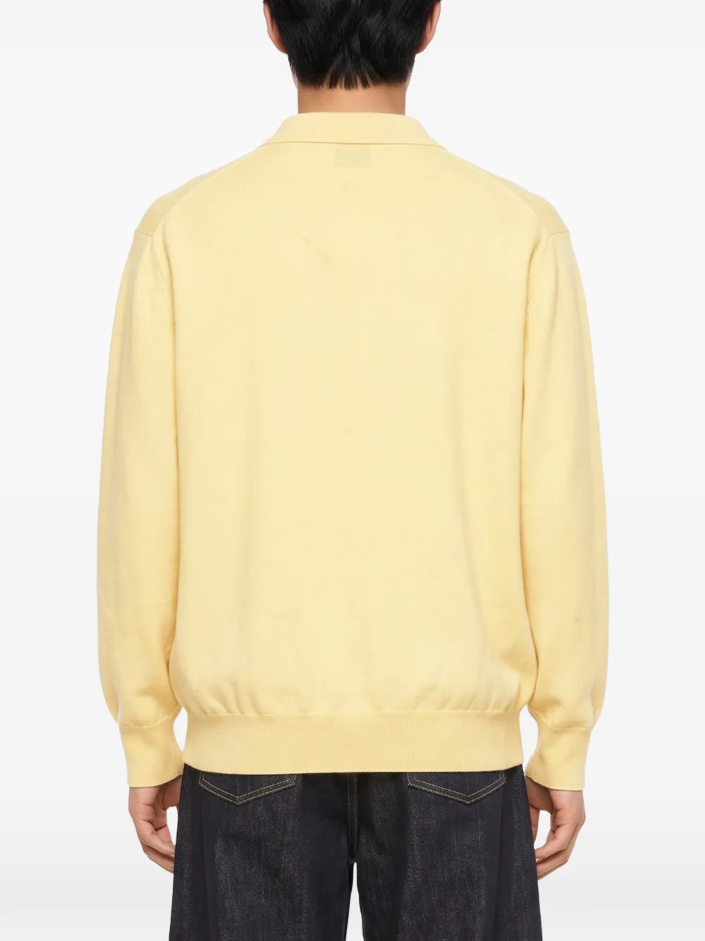 ssstein long-sleeve knitted polo shirt Geel