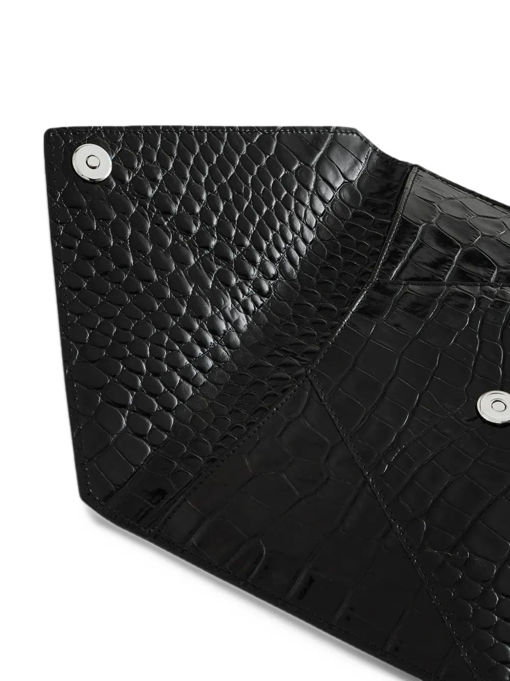 Vivienne Westwood crocodile-effect Orb clutch bag Zwart