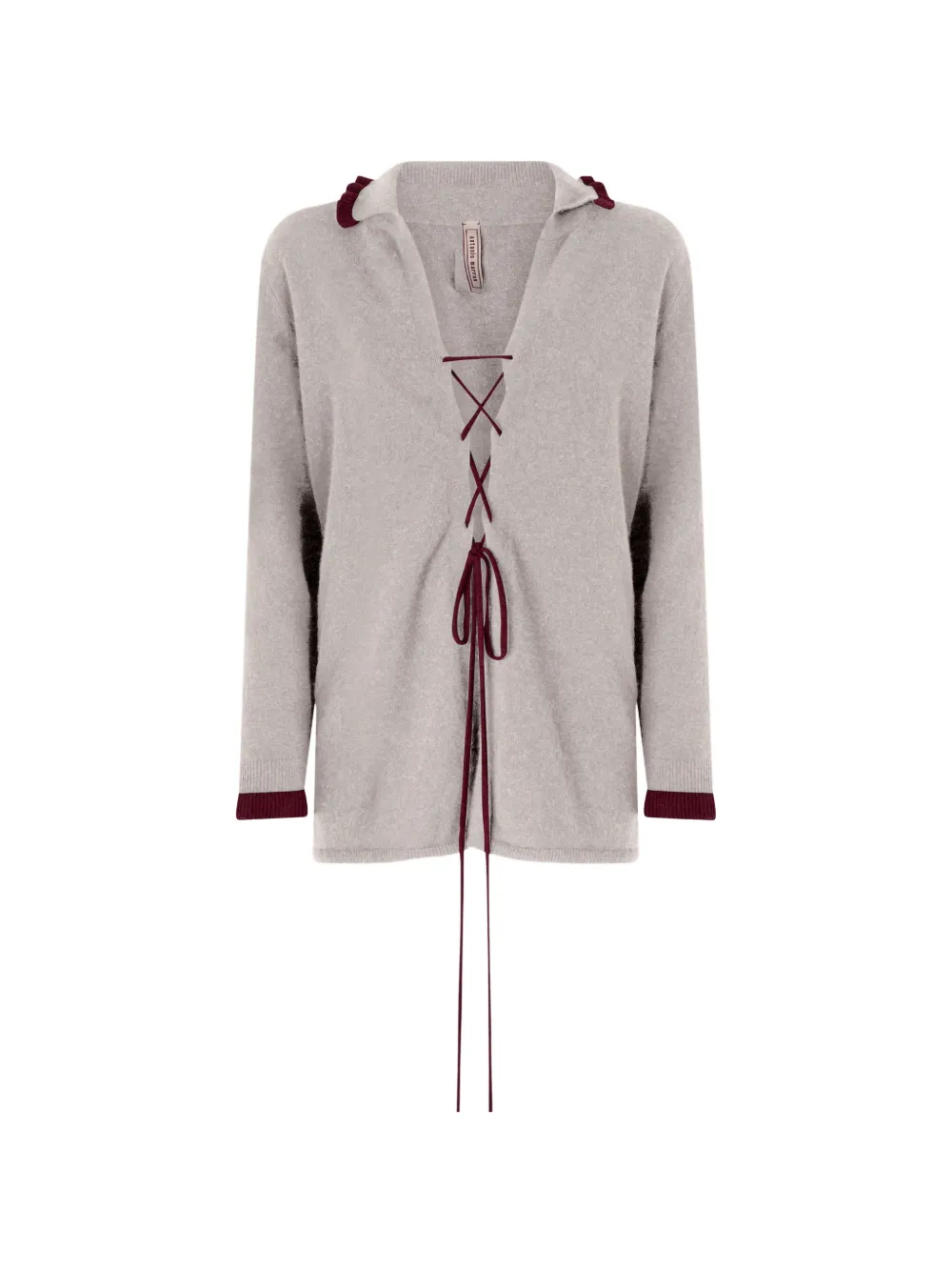 Antonio Marras knitted ruffled lace-up shirt - Gris