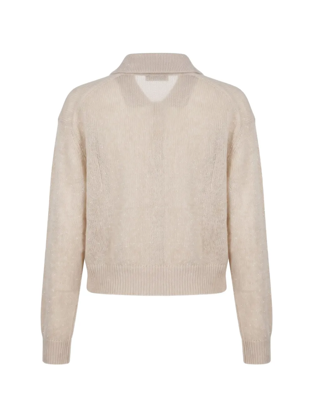 Brunello Cucinelli sequin-embellished mohair cardigan Beige
