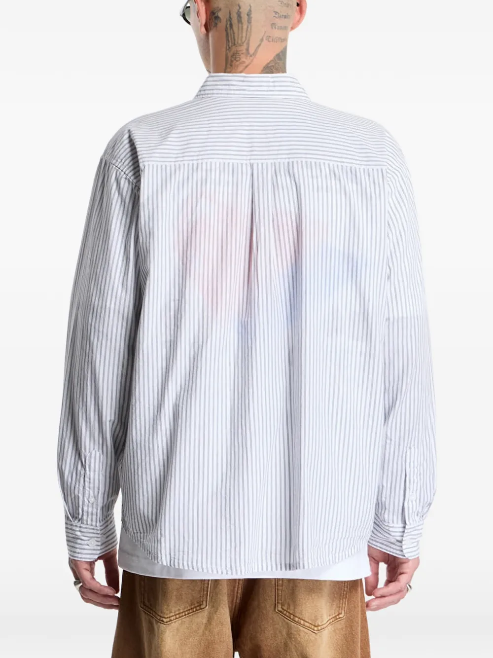 Obey William vertical-stripe shirt Wit