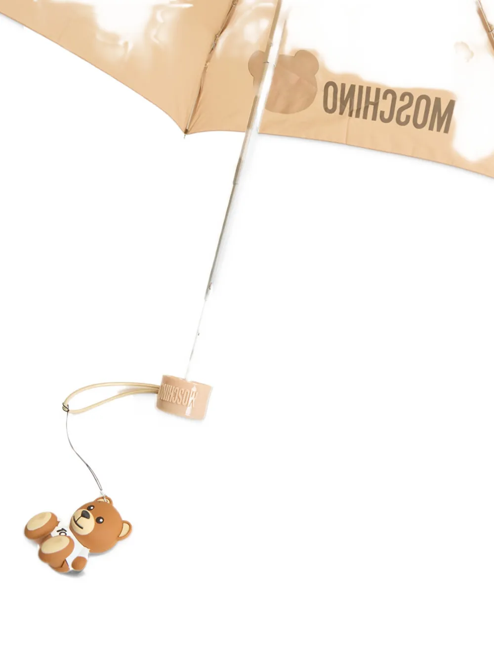 Moschino Bear In Love Supermini paraplu met logo-print Beige