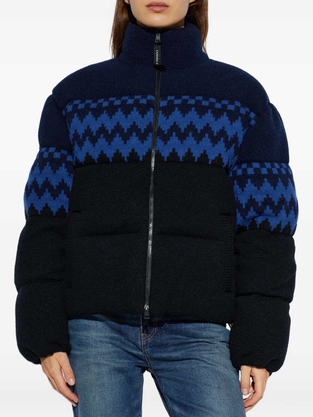 Canada Goose Fallon chevron-knit jacket Zwart