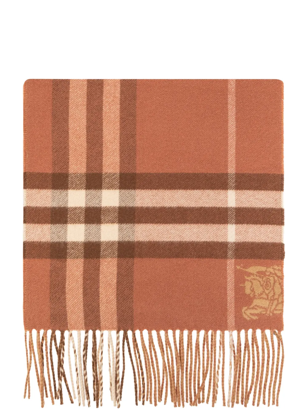 Burberry contrast-check cashmere scarf Roze