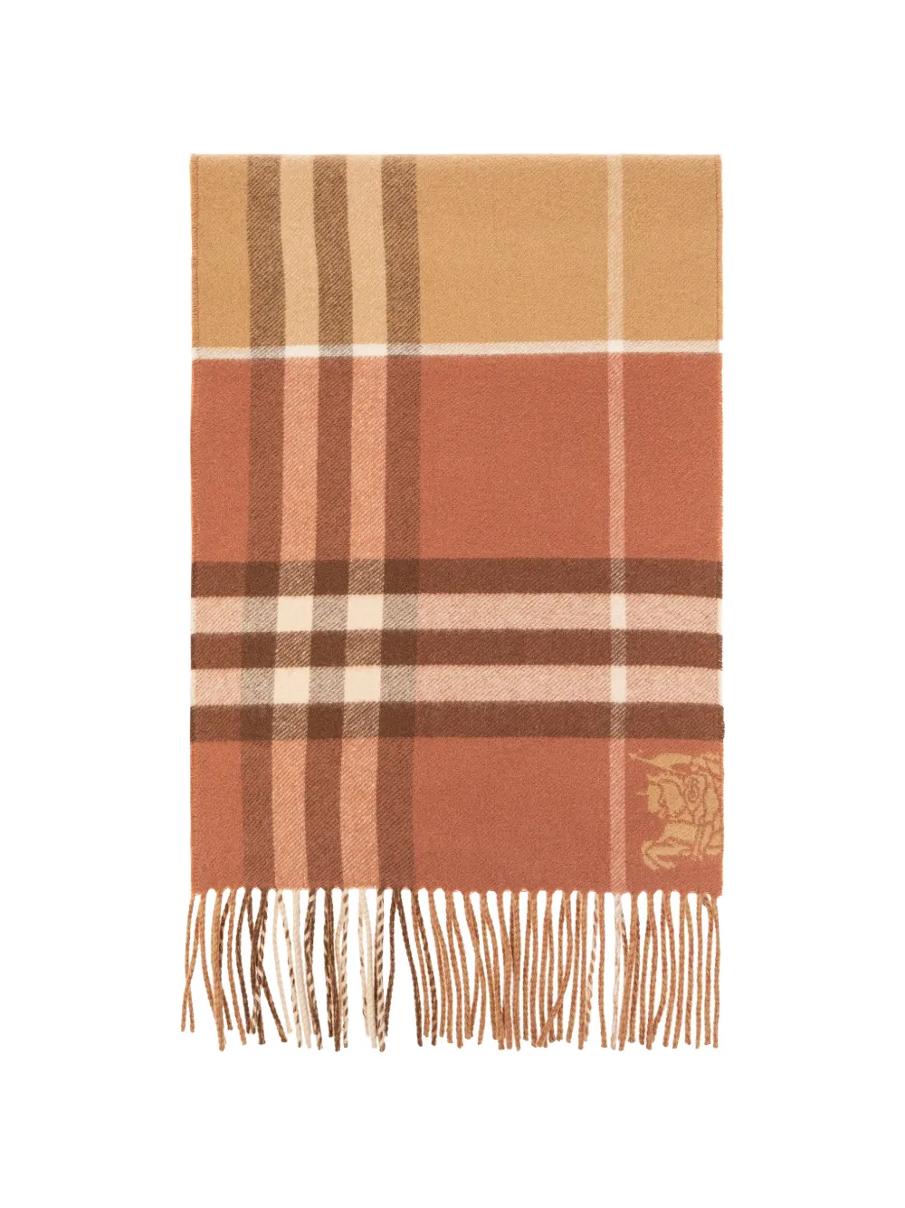 Burberry contrast-check cashmere scarf Roze