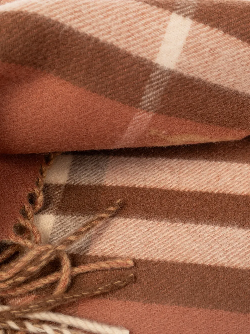 Burberry contrast-check cashmere scarf Roze
