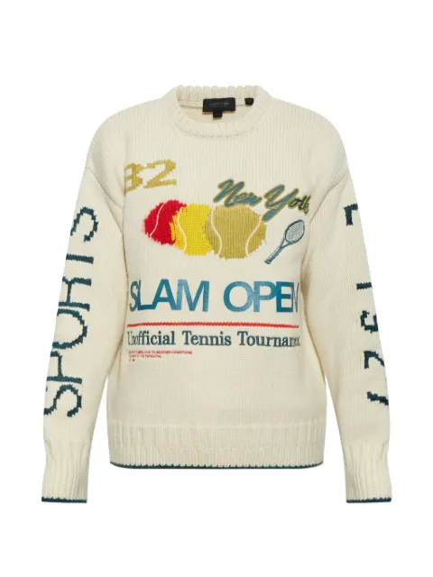 Lacoste Runway intarsia embroidered-motif sweater
