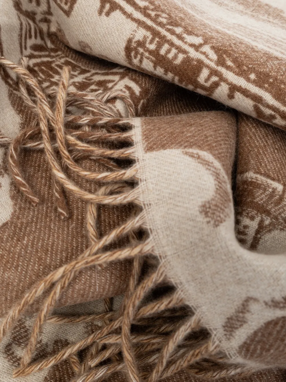 Burberry Wide River Thames cashmere scarf Beige