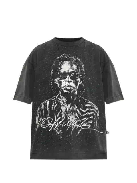 Off-White graphic-print crystal-embellished T-shirt