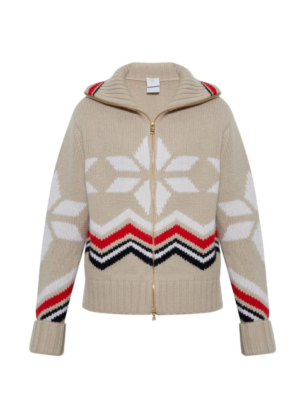 BOGNER Frances intarsia-knit cardigan - Toni neutri