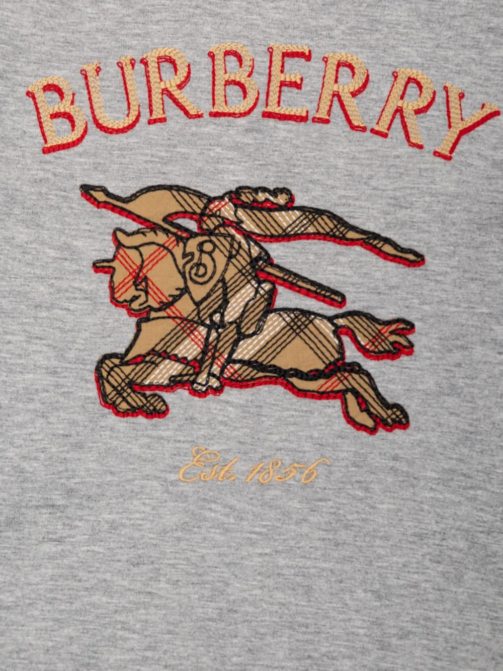 Burberry Kids long-sleeve logo-embroidered T-shirt Grijs