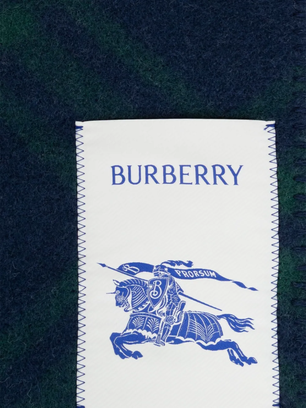 Burberry Tartan wool scarf Blauw