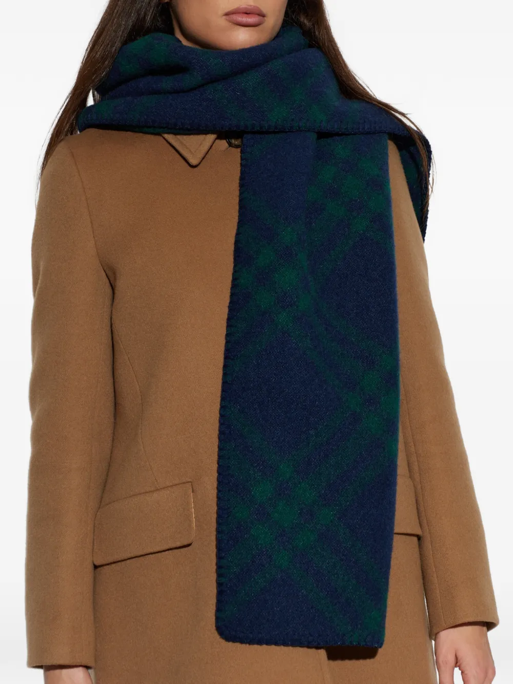 Burberry Tartan wool scarf Blauw