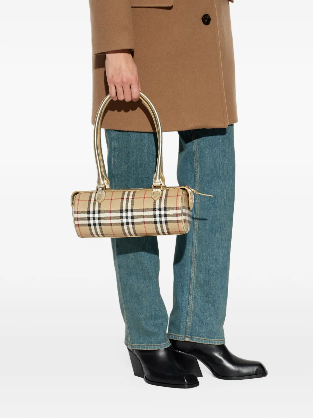 Burberry Check leather shoulder bag Beige