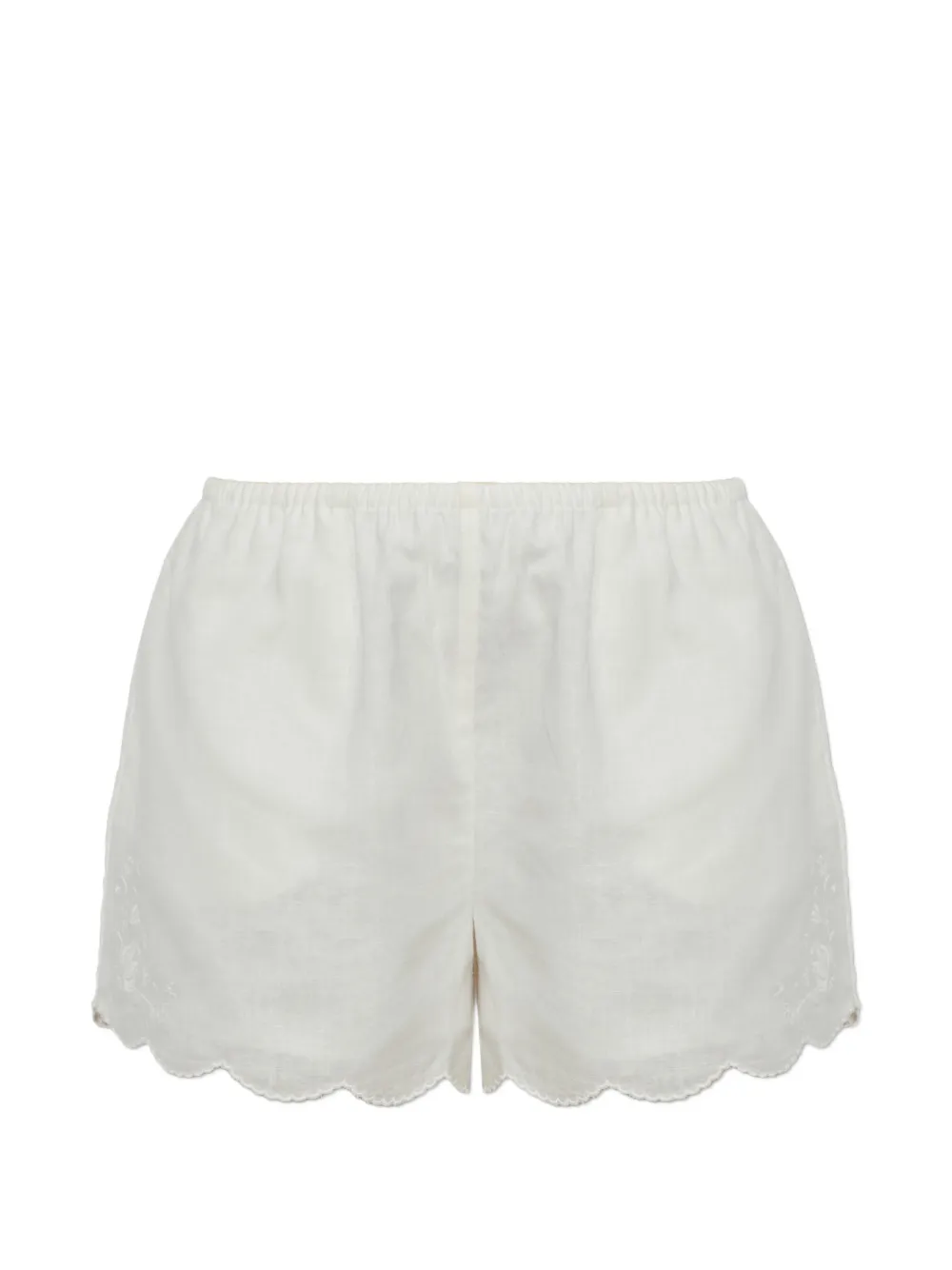 Posse Odette shorts met gewelfde zoom Wit