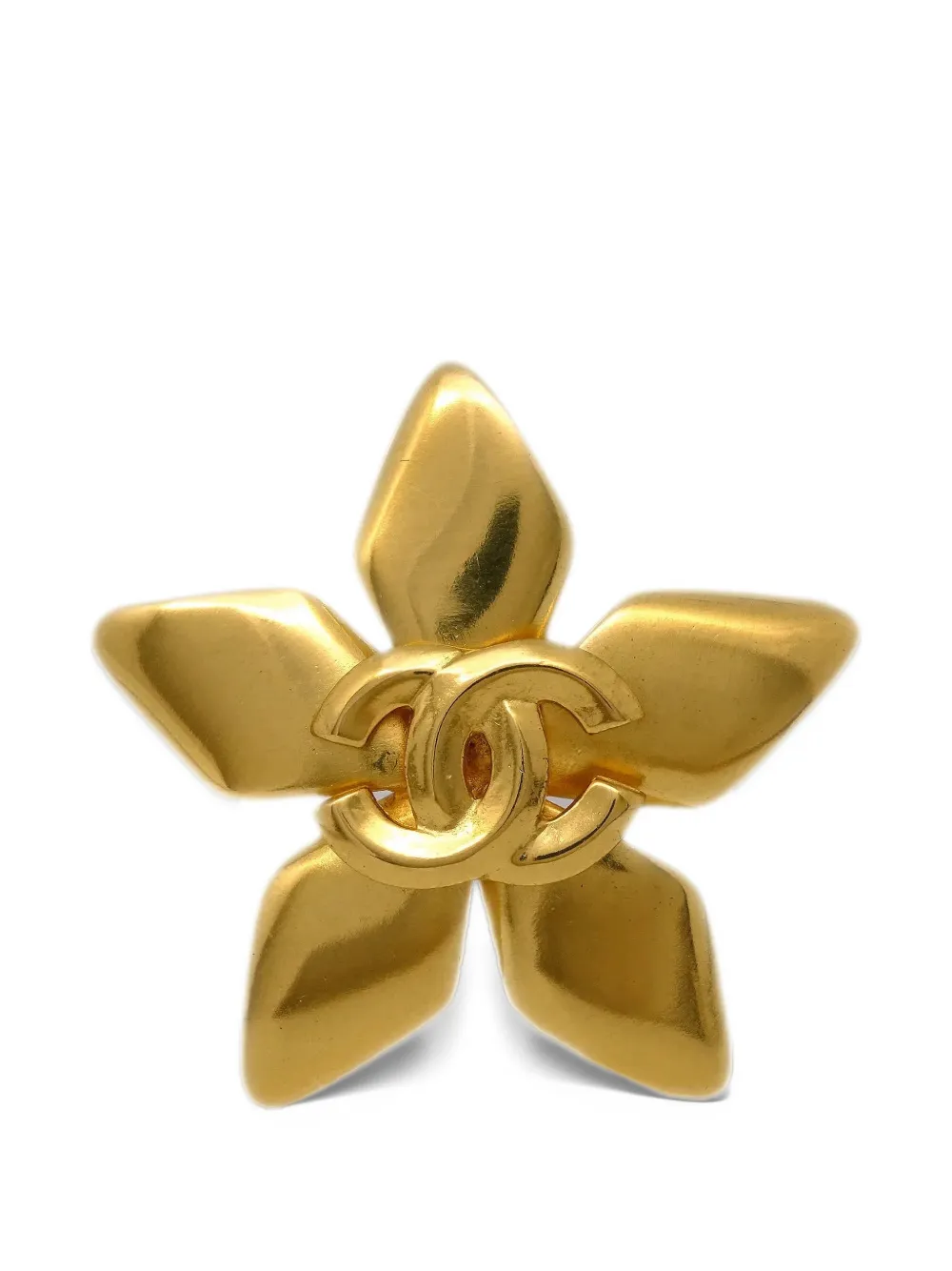 CHANEL Pre-Owned CC flower brooch - Oro