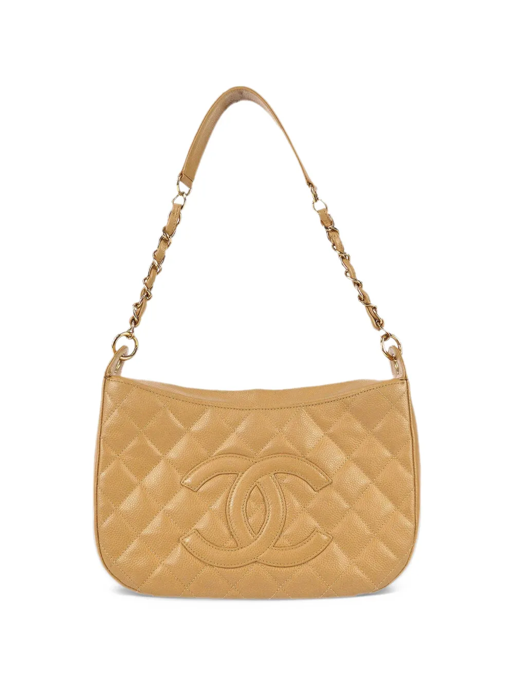 CHANEL Pre-Owned 2004-2005 diamond-quilted shoulder bag Beige