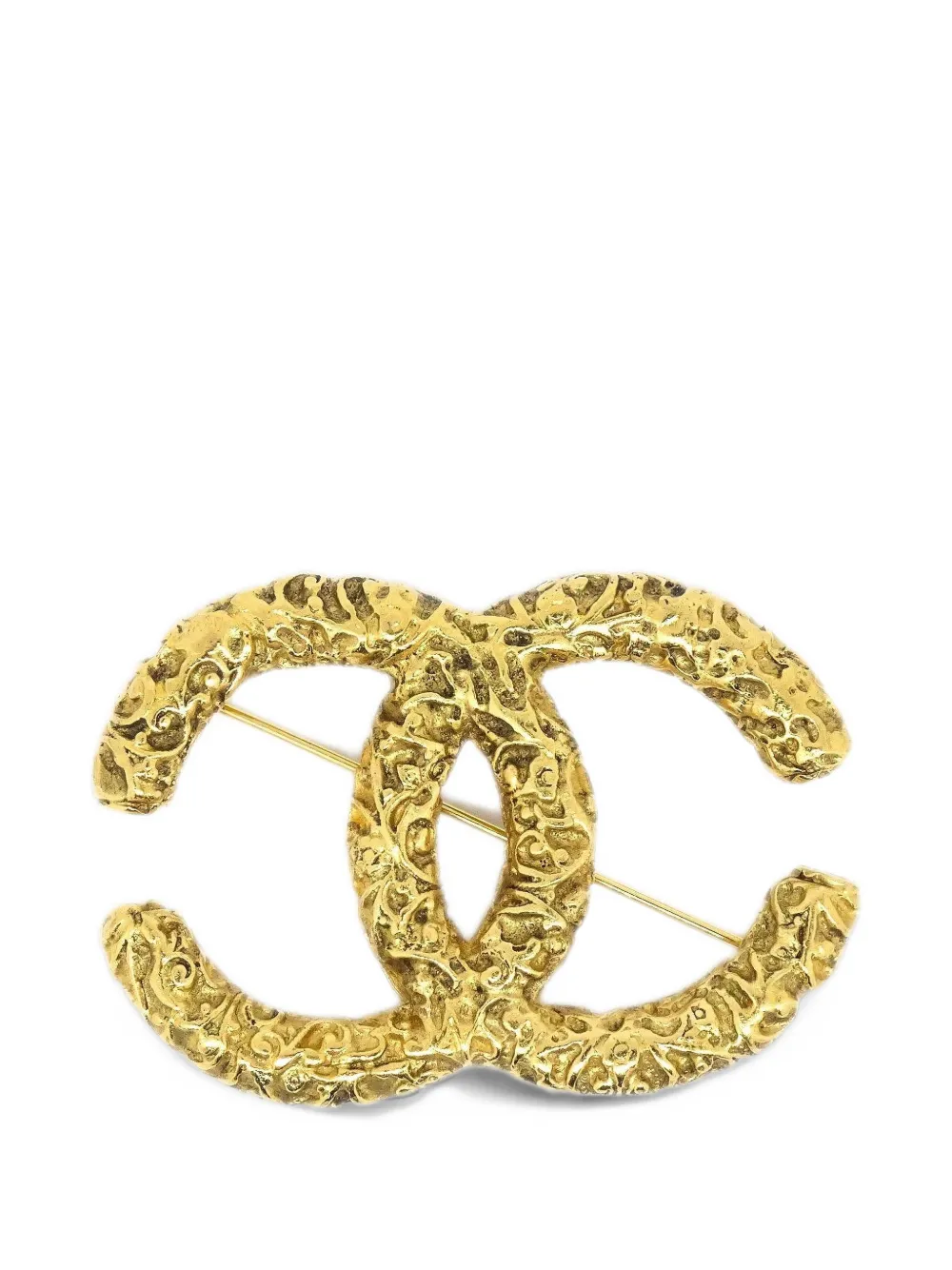 CHANEL Pre-Owned 1993 large Florentine CC brooch - Oro