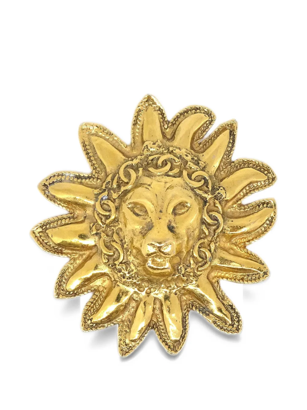 CHANEL Pre-Owned lion-head brooch - Oro