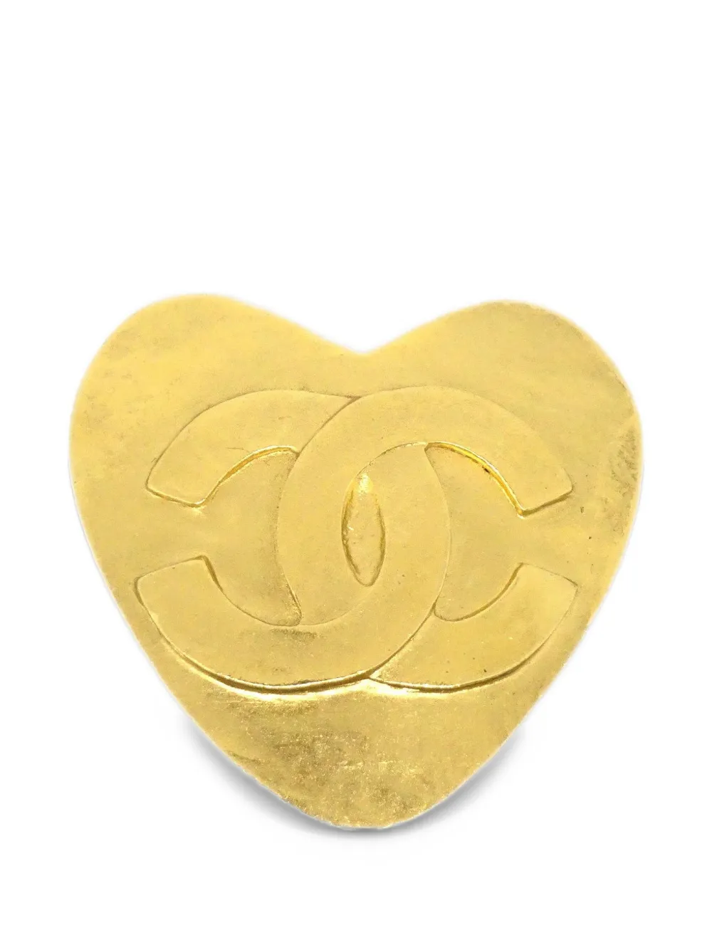 CHANEL Pre-Owned broche à design de cœur (1995) - Or