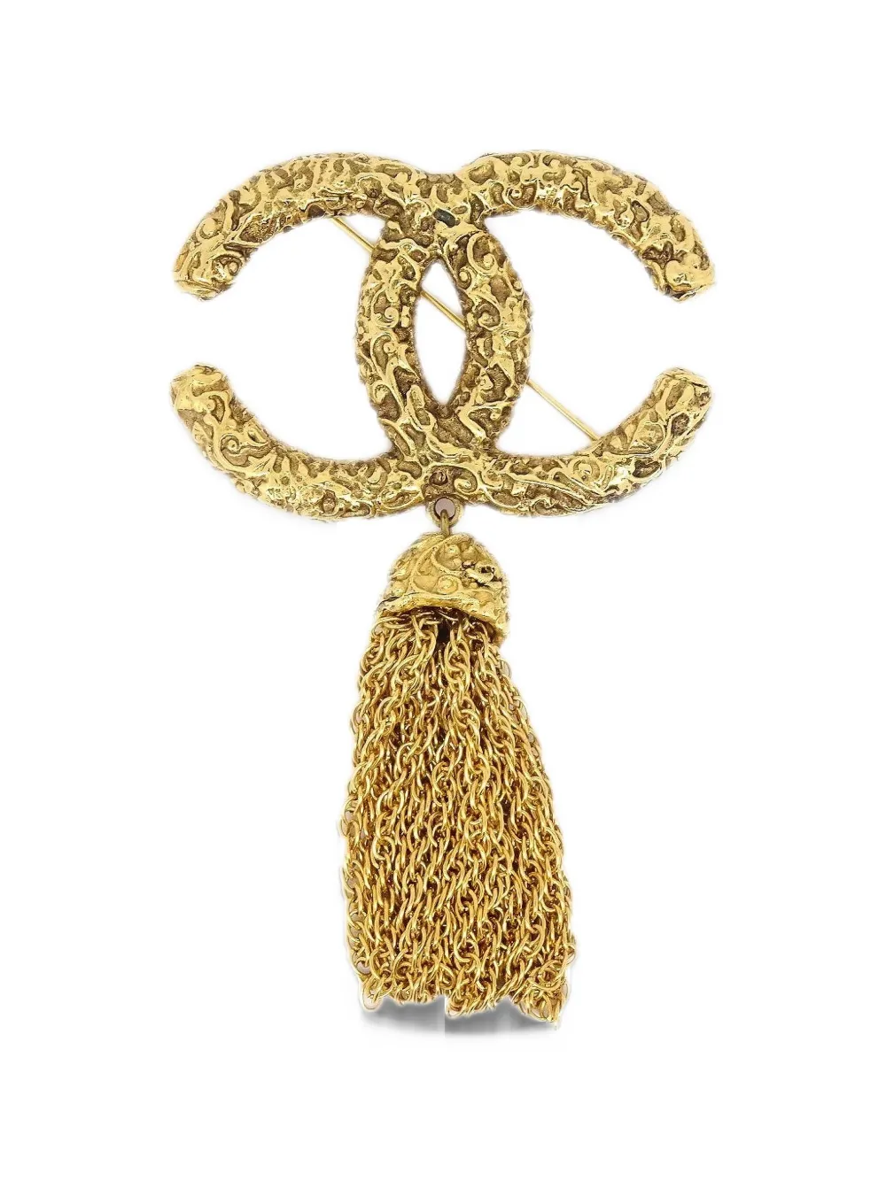 CHANEL Pre-Owned 1993 CC-logo tassel-detail brooch - Oro