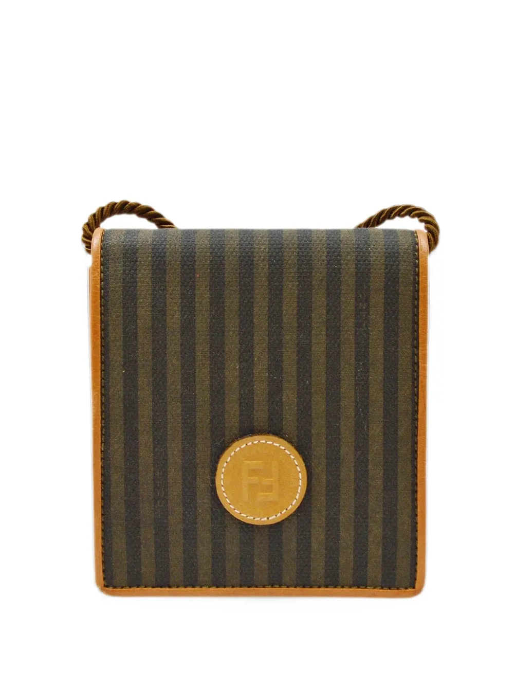 Fendi Pre-Owned 1970s pequin-pattern mini bag - Brown