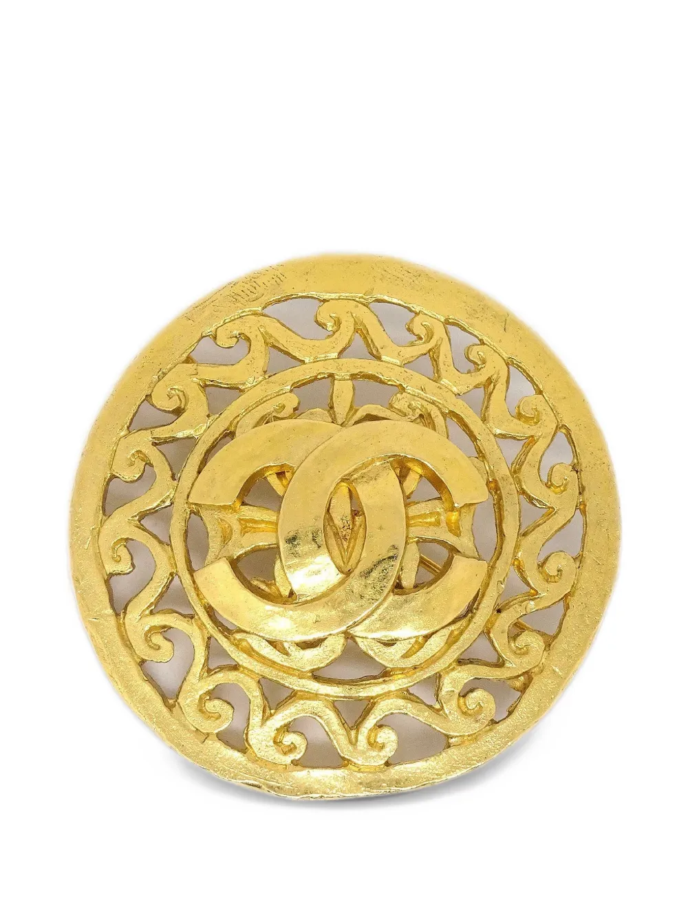 CHANEL Pre-Owned 1995 Interlocking CC paisley brooch - Oro