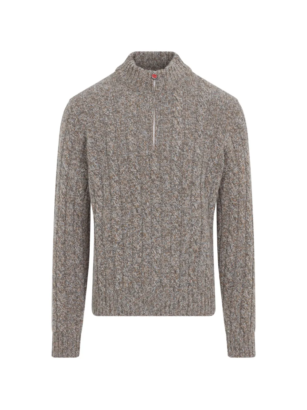 Kiton cable-knit quarter-zip sweater - Grey
