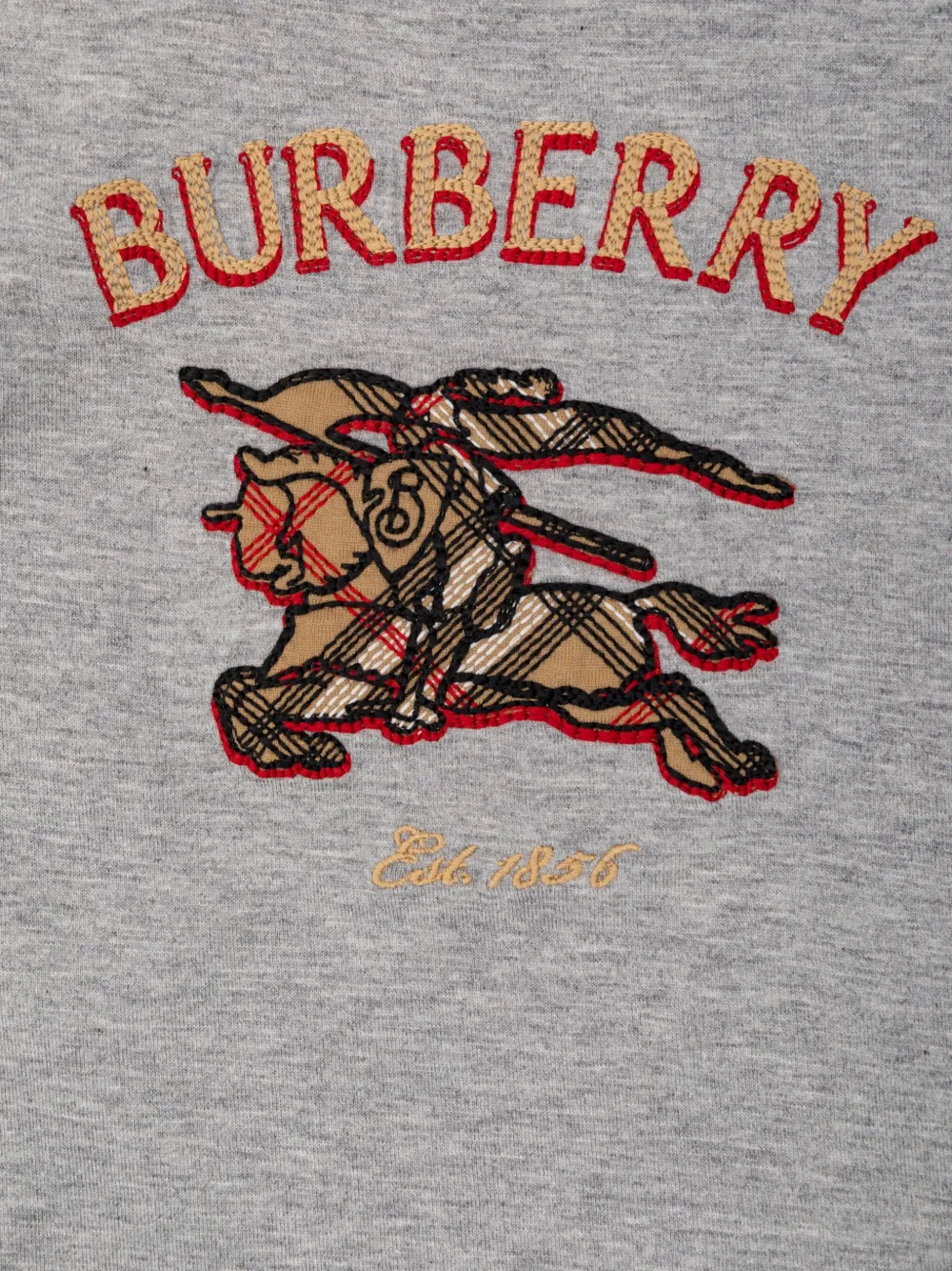 Burberry Kids Equestrian Knight Design long-sleeve T-shirt Grijs