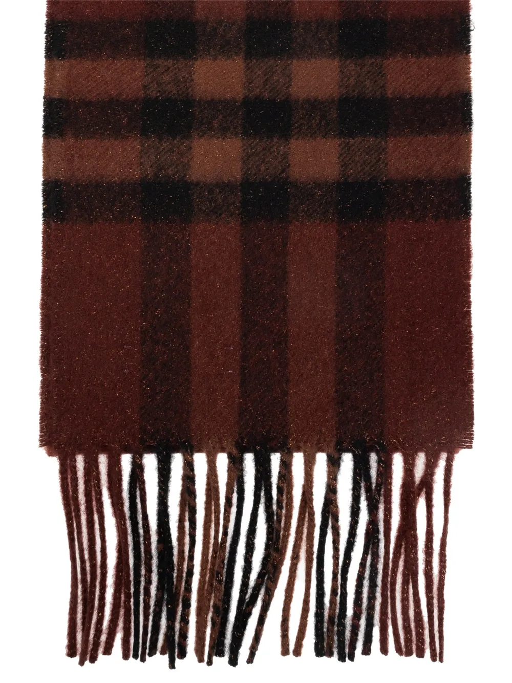 Burberry check fringed scarf Bruin