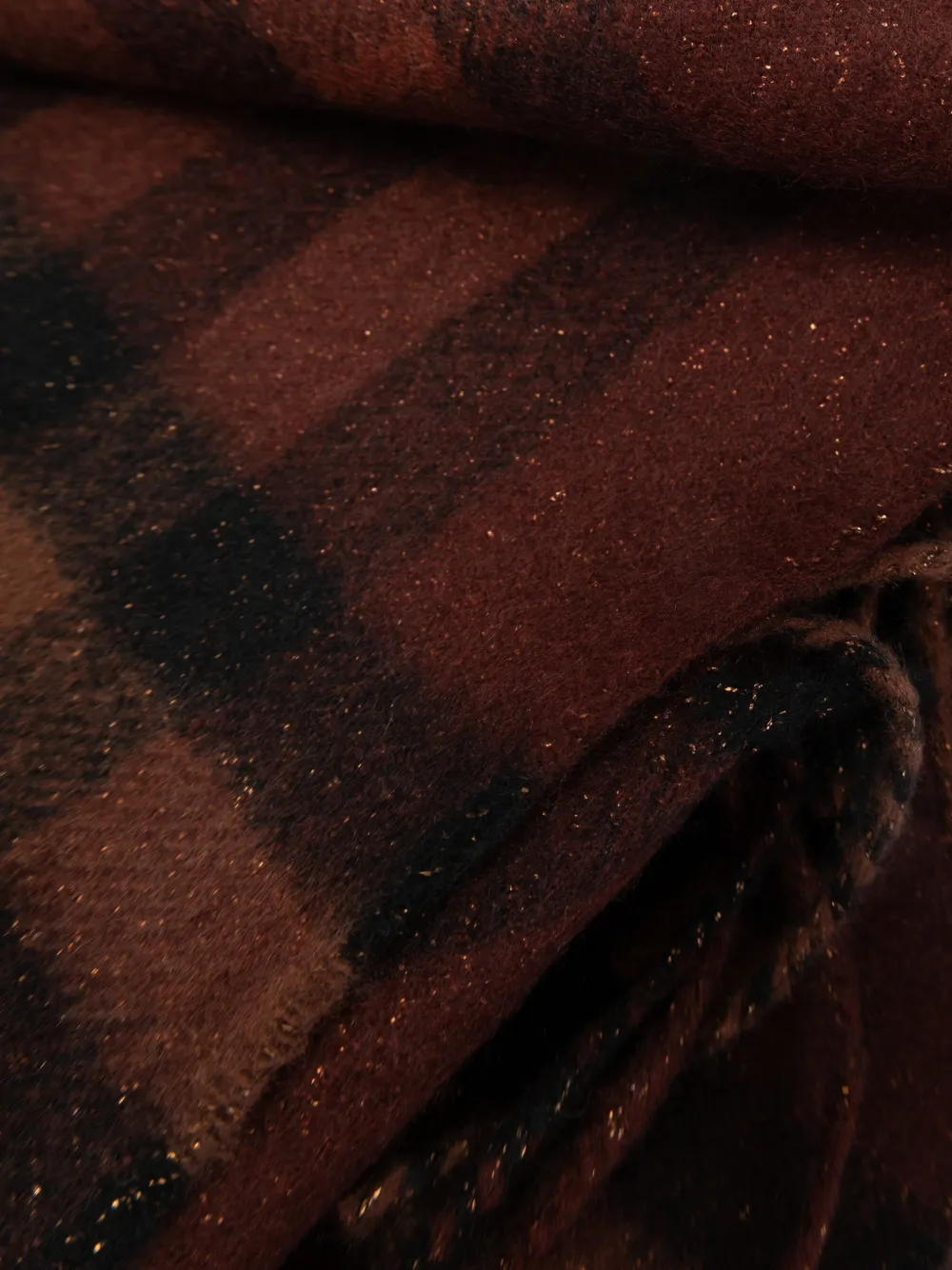 Burberry check fringed scarf Bruin