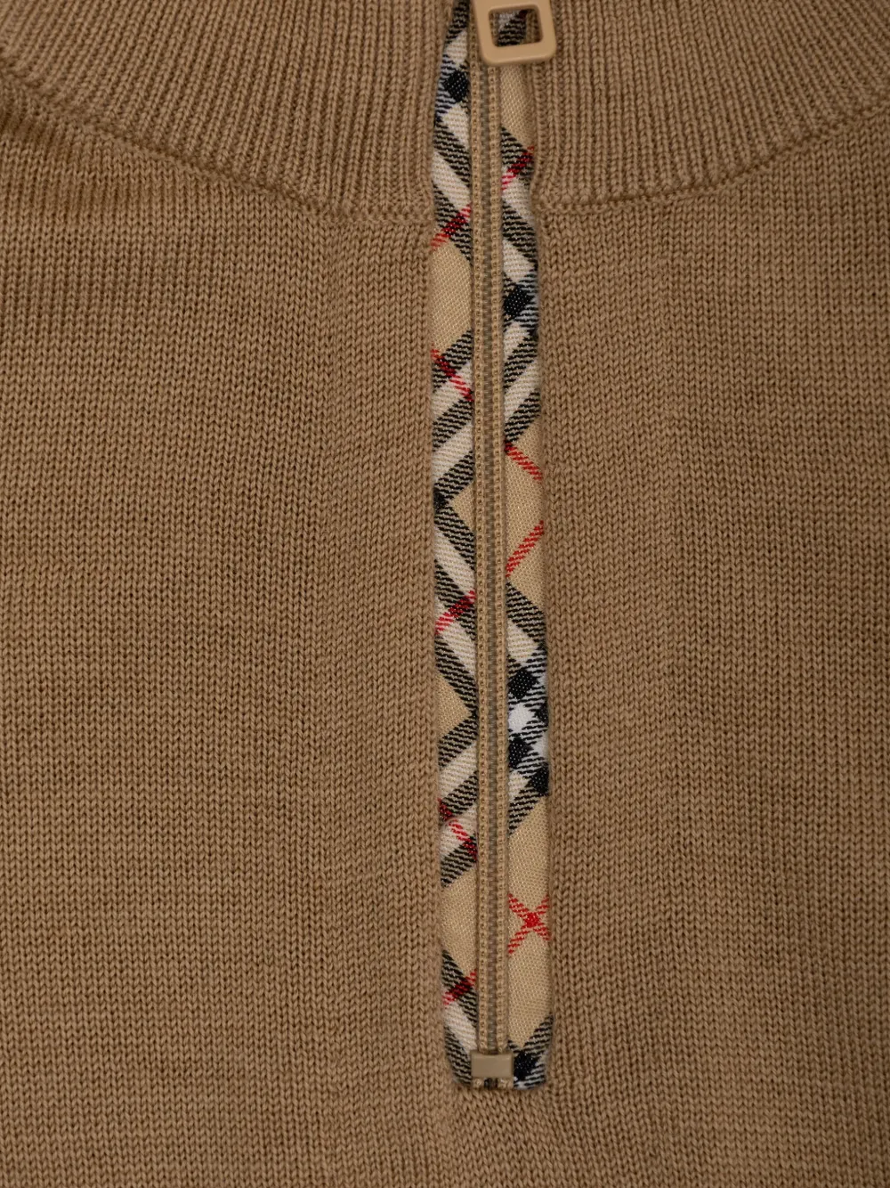 Burberry Kids Vintage Check half-zip sweater Beige