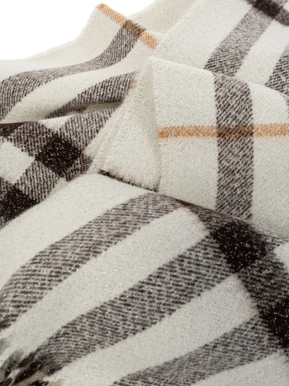 Burberry Narrow Sparkle Check cashmere scarf Beige