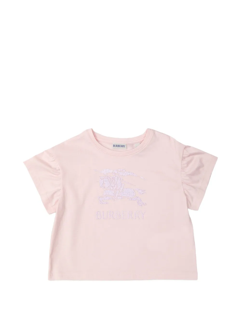 Burberry Kids ruffled-sleeve logo T-shirt - Rosa