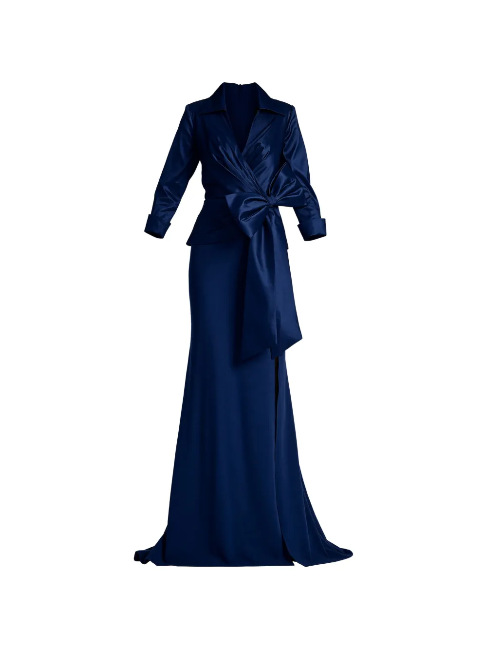 Tadashi Shoji Sarma bow-detail peplum-waist gown - Blue