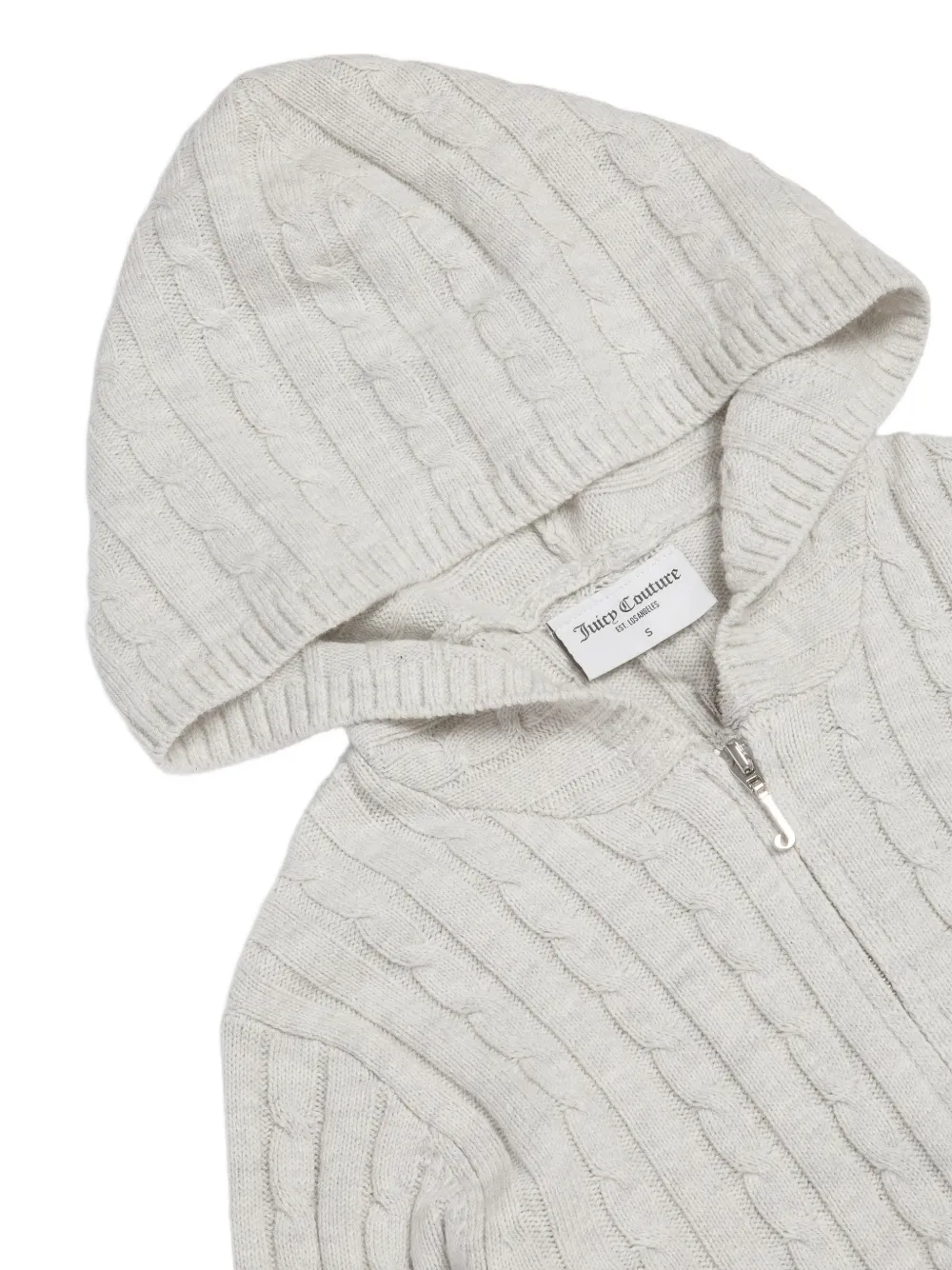 Juicy Couture cable-knit zip-up hoodie Beige